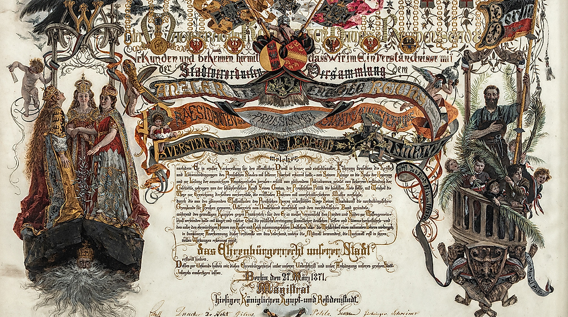 Ehrenbürgerbrief der Stadt Berlin für Otto von Bismarck