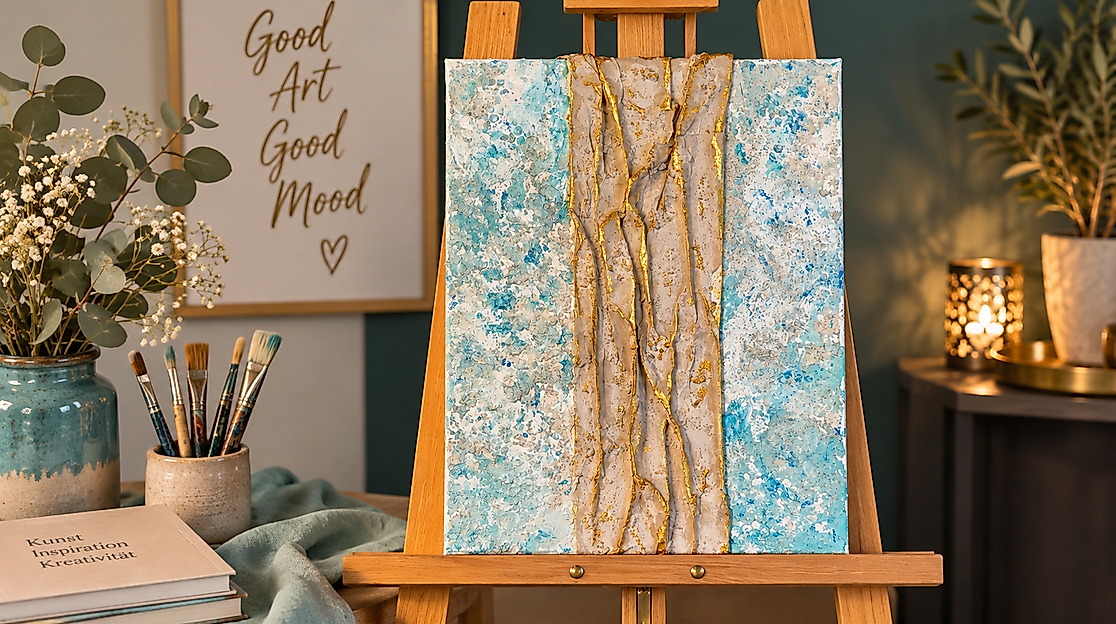 Kunst & Punsch, Mixed-Media auf Leinwand