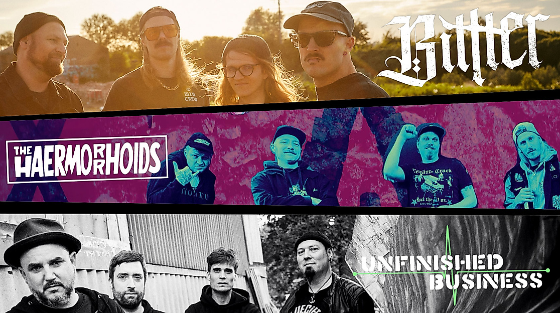 Unfinished Business, Bitter & The Hearmorrhoids LIVE im Kranhaus