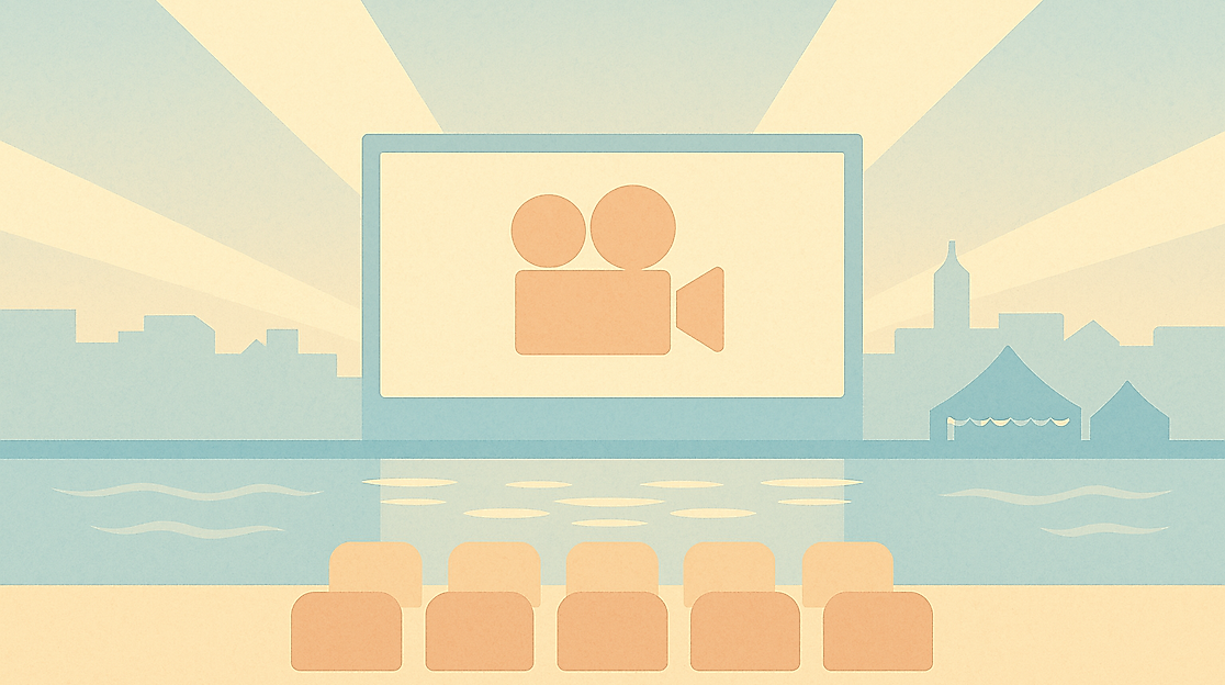 Freiluft-Kino am Wasser