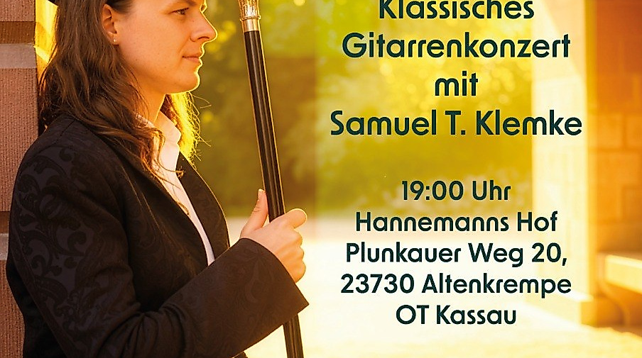 Konzertflyer für Samuels Konzert am kommenden Freitag