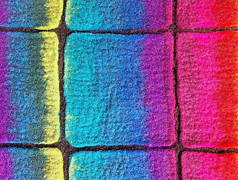 Filzfläche in Schollentechnik