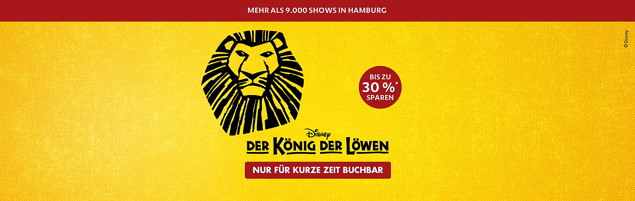 König der Löwen Ticketaktion mit bis zu 30 % Rabatt