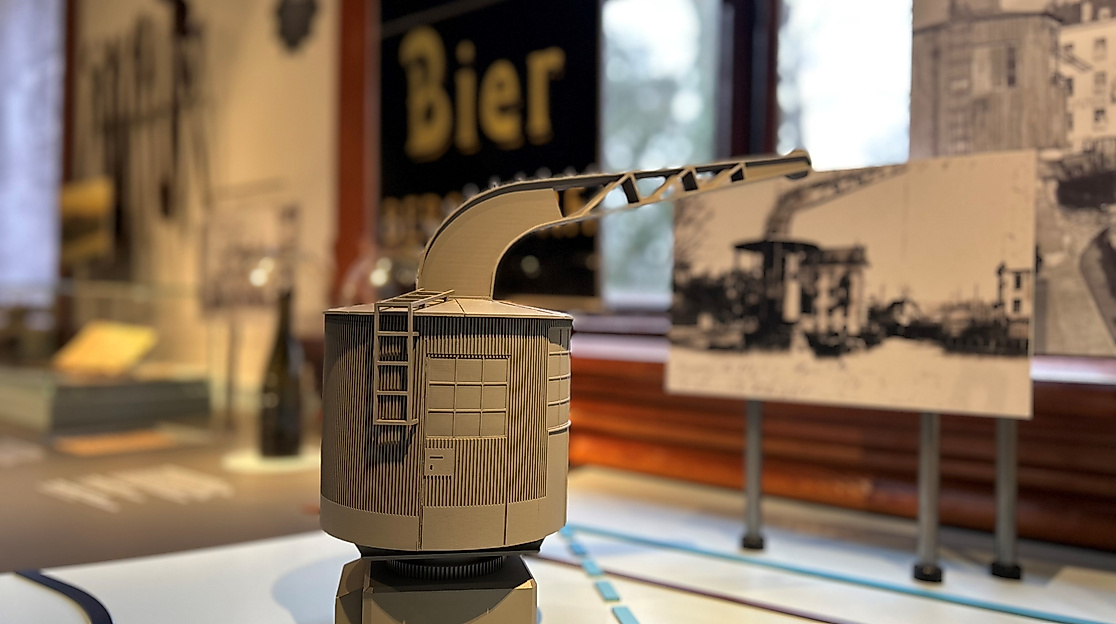 Model des Krans am Serrahn in der Ausstellung