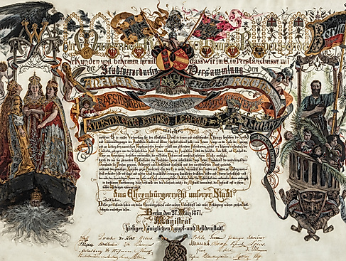 Ehrenbürgerbrief der Stadt Berlin für Otto von Bismarck