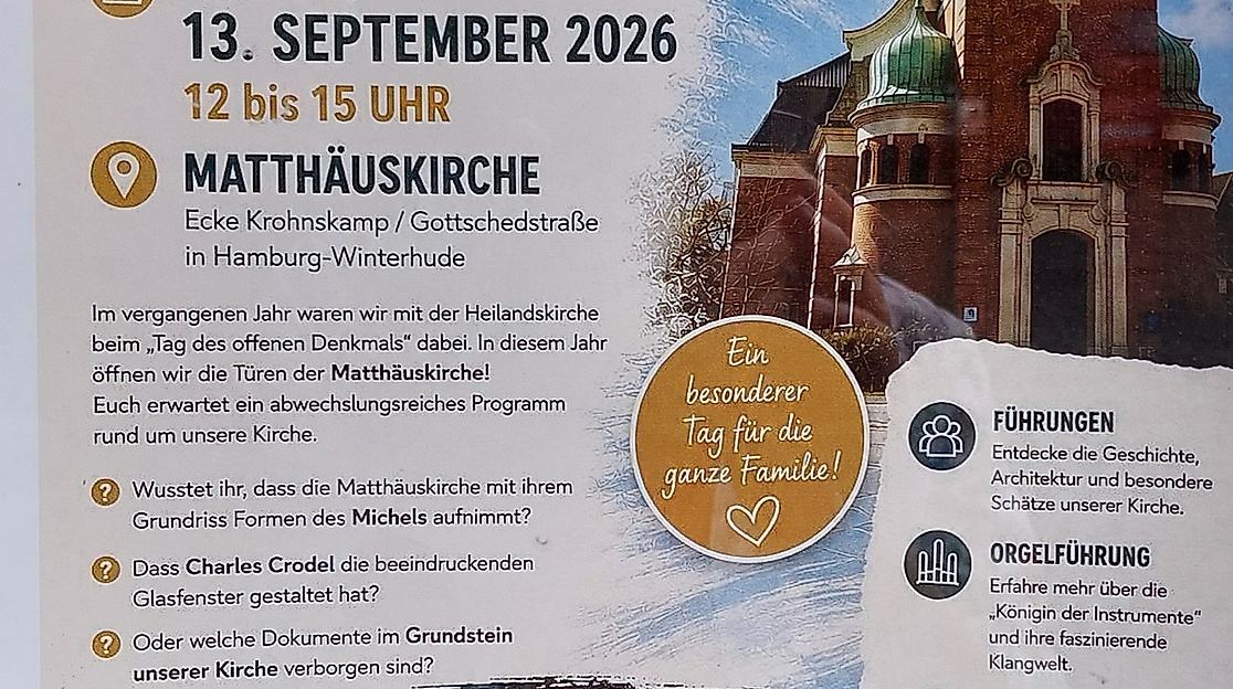 Plakat zum Tag des offenen Denkmals am 13.09. 2026