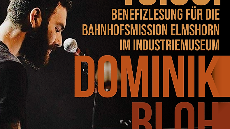 Plakat Benefitzlesung Dominik Bloh in Elmshorn
