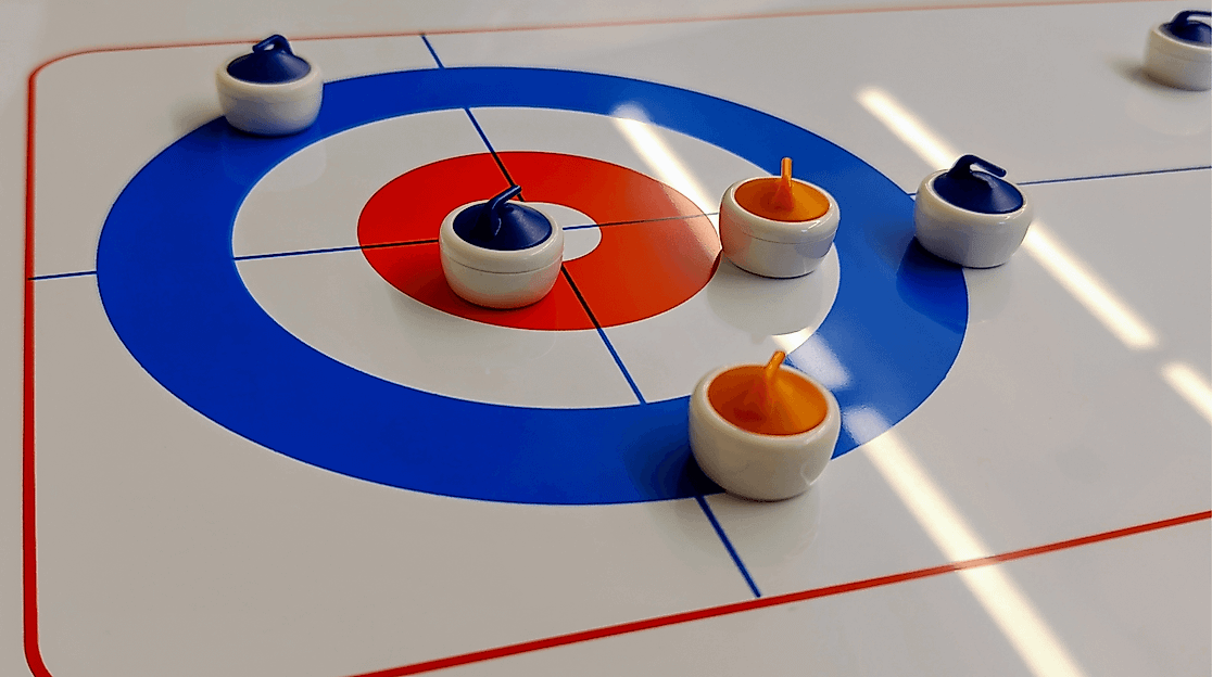 Tisch-Curling in der Bücherhalle