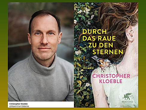 Christopher Kloeble mit Buchcover