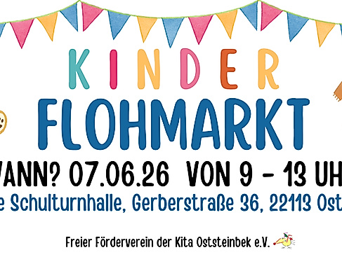 Flohmarktbanner mit Daten und Ort