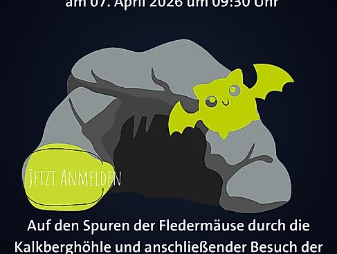 Auf den Spuren der Fledermäuse durch die Kalkberghöhle und anschließender Besuch der Erlebnisausstellung
