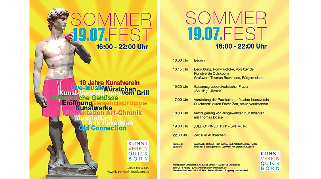 Flyer Sommerfest Kunstverein 19.7.25