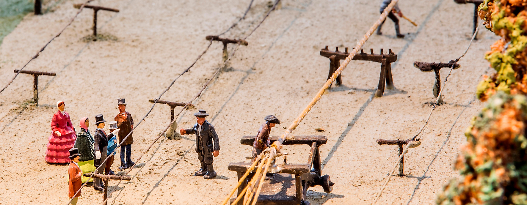 Historischer Seilplatz im Miniaturmodell