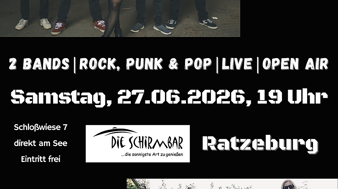Rock, Punk & Pop mit zwei Bands in der Schirmbar Ratzeburg