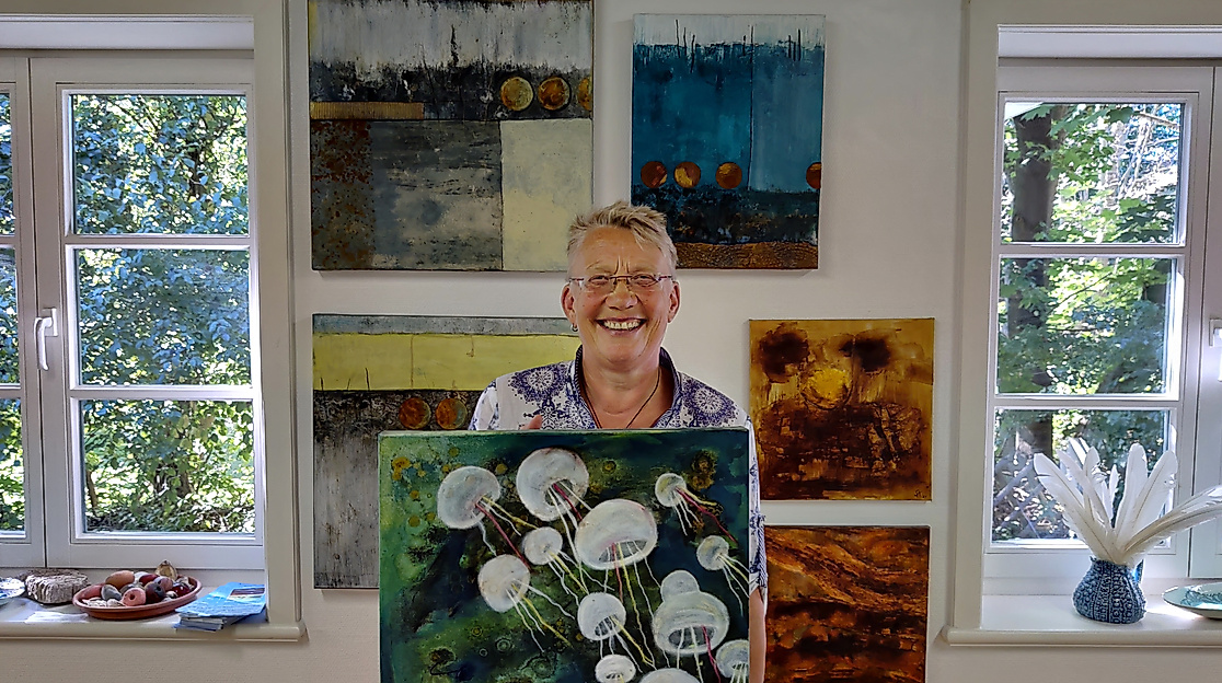 Gemälde und Künstlerin