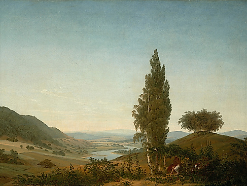 Sommerlandschaft mit Liebespaar, Gemälde von Caspar David Friedrich