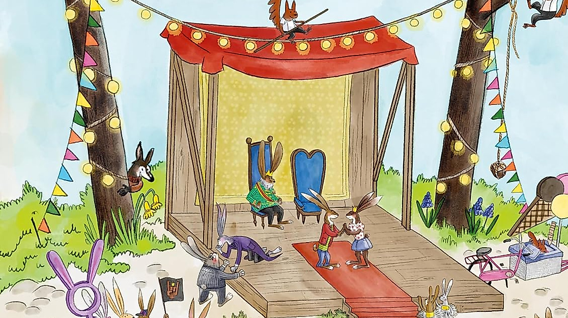 Das Wimmelbuch der Heidehasen, illustriert von Lotte Bräuning, Atrium 2026.