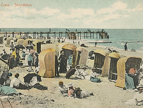 Strandvergnügen in Cranz, um 1900