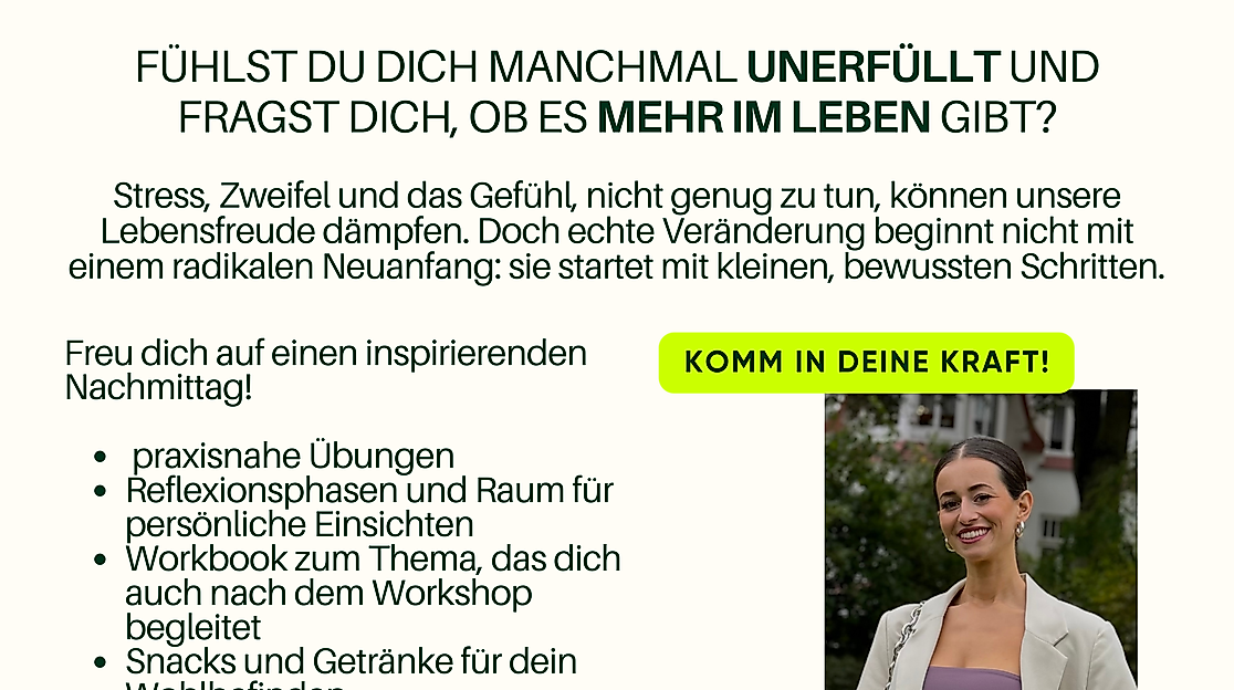 Flyer - Workshop Mentale Stärke & Resilienz - Kleine Schritte, großes Lebensgefühl