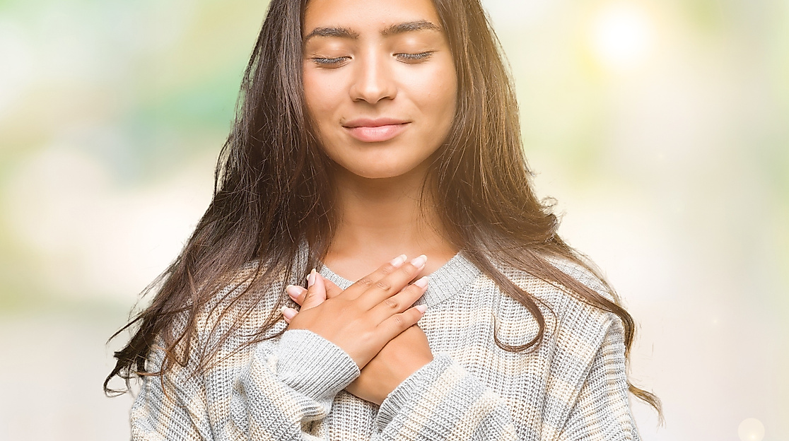 Junge Frau in Meditation Gebet
