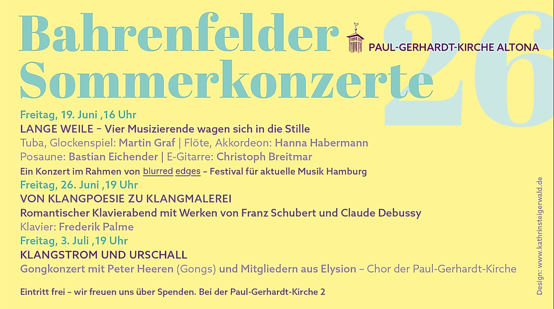Konzertplakat Bahrenfelder Sommerkonzerte