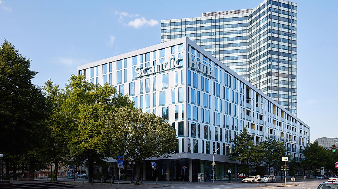 Außenansicht Hotel Scandic Hamburg Emporio