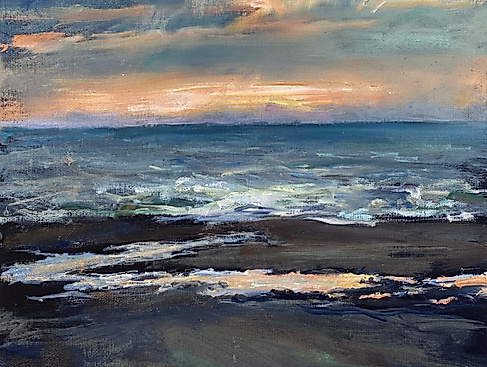 Corinna Weiner, Stürmischer Sonnenuntergang an der Nordsee