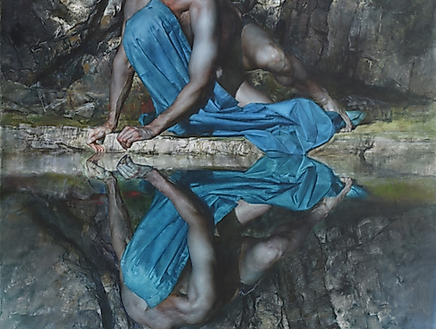 Reflexion VIII, 2024, Öl auf Leinwand, 180x170cm