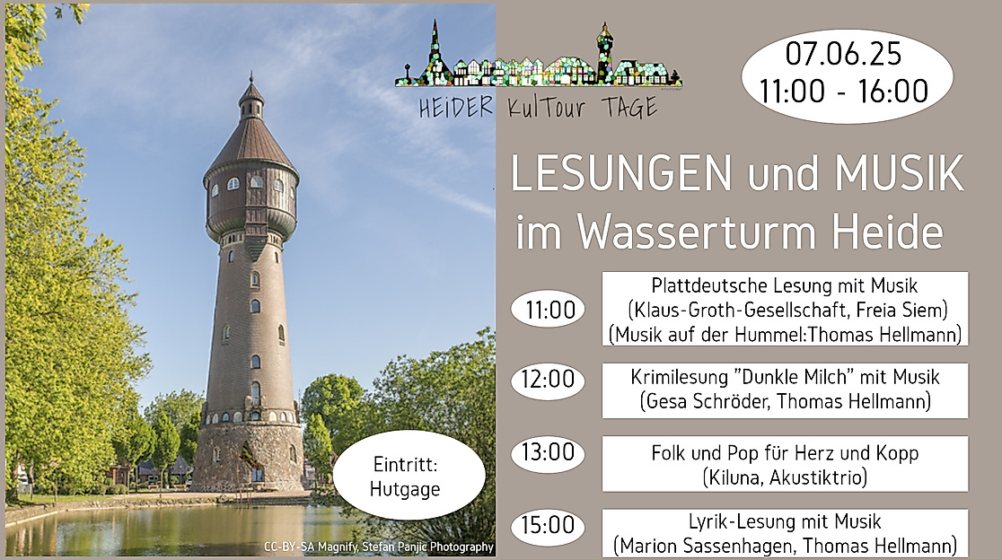 Heider KultourTage im Wasserturm: Lesungen und Musik