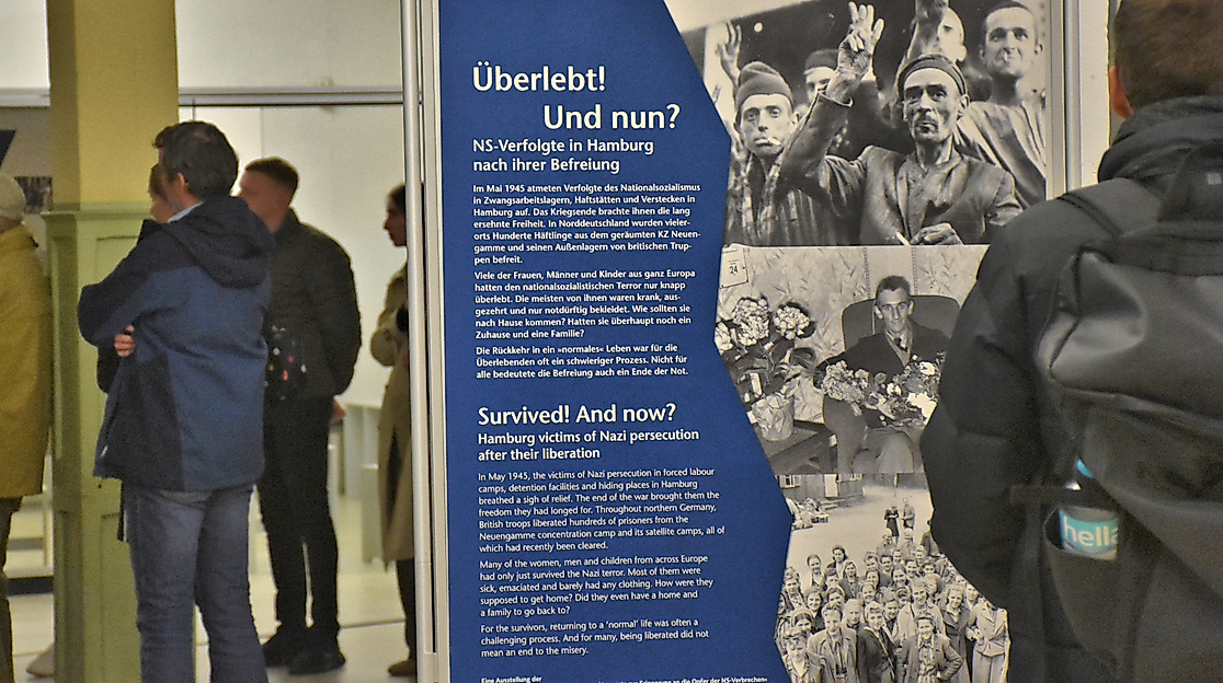 Ausstellung "Überlebt! Und nun? NS-Verfolgte in Hamburg nach ihrer Befreiung" in der KZ-Gedenkstätte Neuengamme