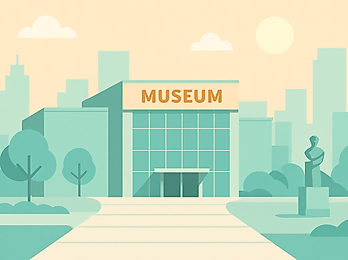 Modernes Kunstmuseum im Stadtbild