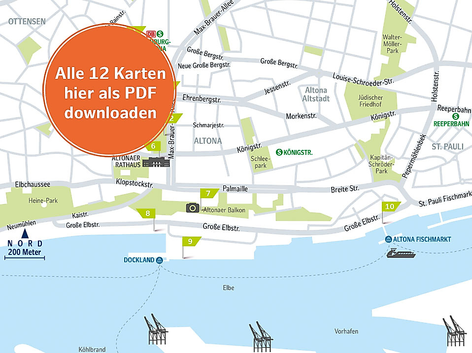 Brochure “Discover Hamburg’s Corners” with 12 themed Hamburg routes