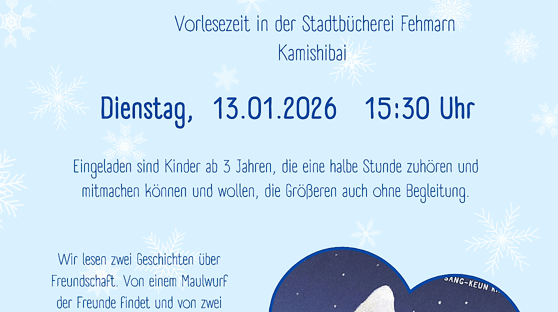 Vorlesezeit in der Stadtbücherei Januar