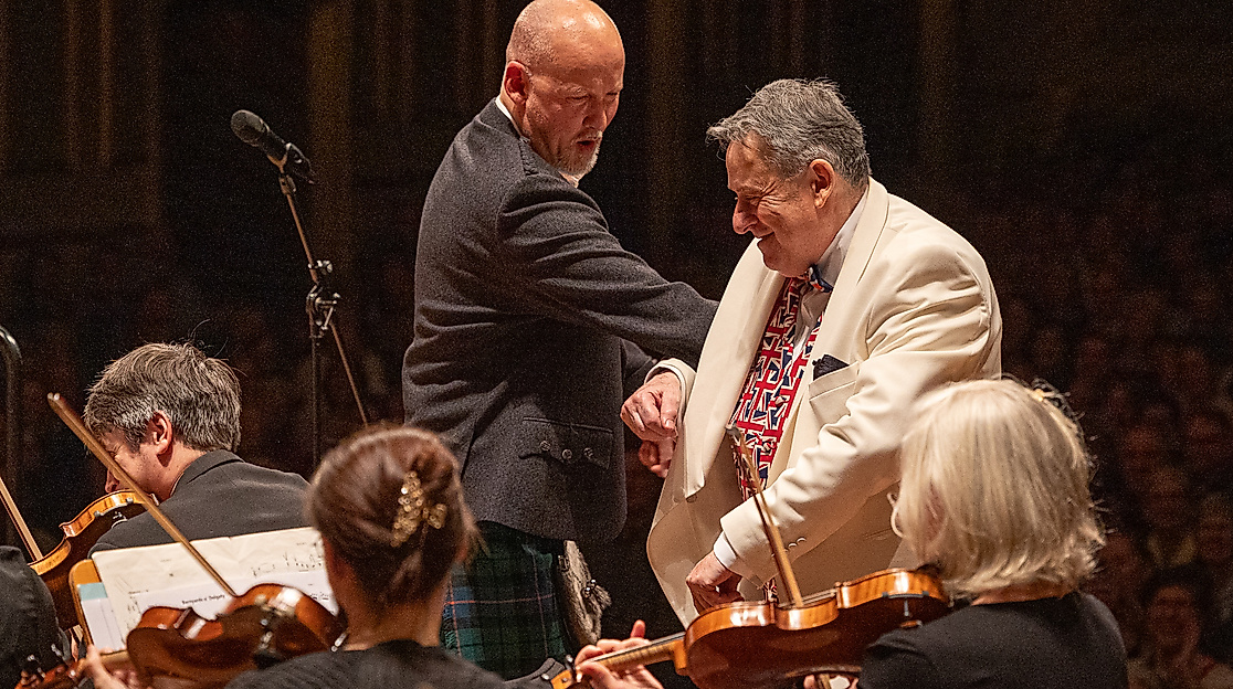 Richard Morrison and Russell Harris dancing