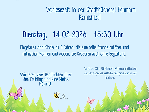 Vorlesezeit Stadtbücherei Fehmarn April 26