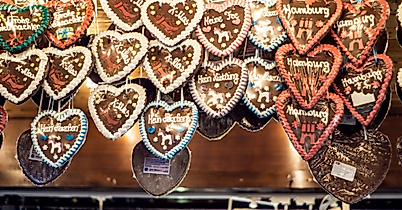 Lebkuchenherzen auf dem Hamburger DOM
