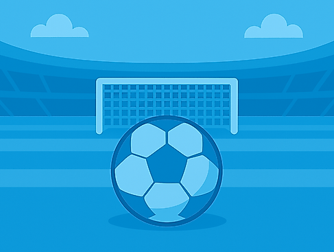 Fußballstadion in Blau